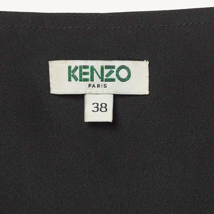 Pre Owned Kenzo Black Synthetic Eyelet Detail Sleeveless Mini Dress M