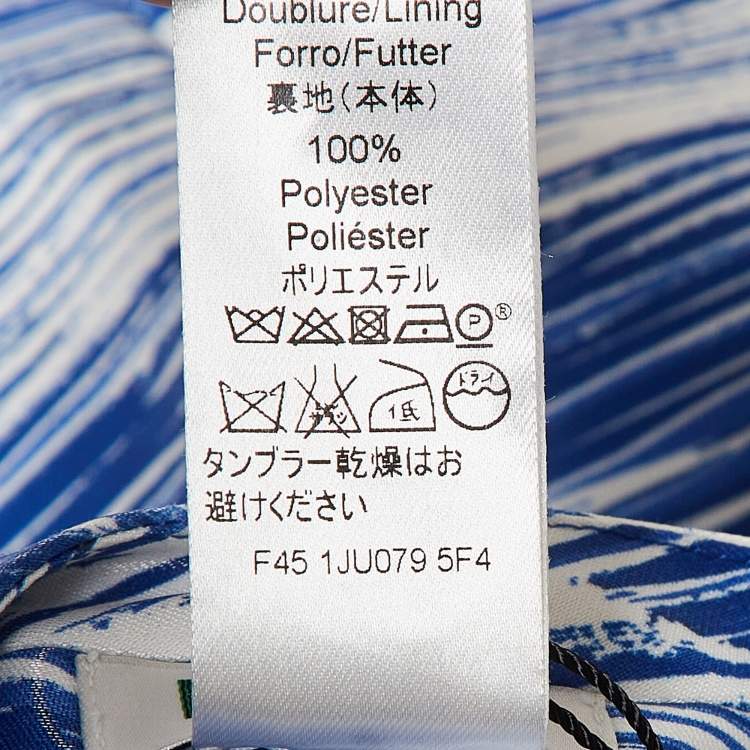 Pre Owned Kenzo Blue Printed Cotton Blend Embroidered Hem Skirt S