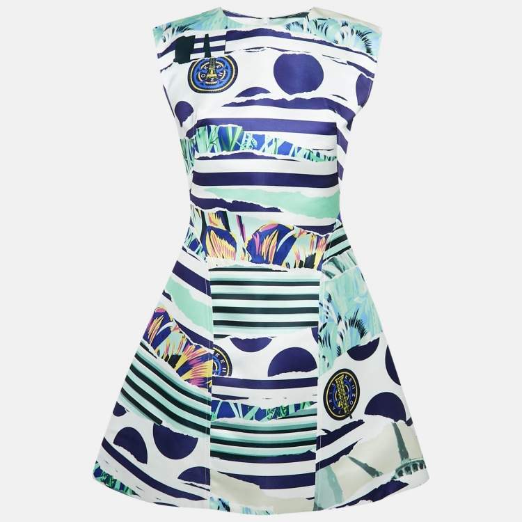 مملوكة مسبقًا Kenzo Multicolor Printed Crepe Sleeveless Mini Dress M
