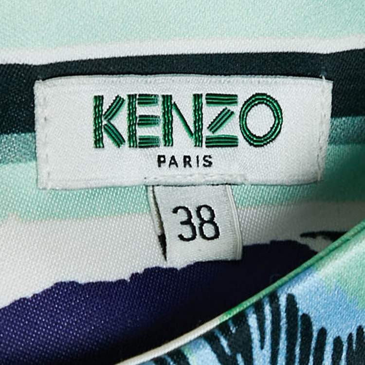 مملوكة مسبقًا Kenzo Multicolor Printed Crepe Sleeveless Mini Dress M