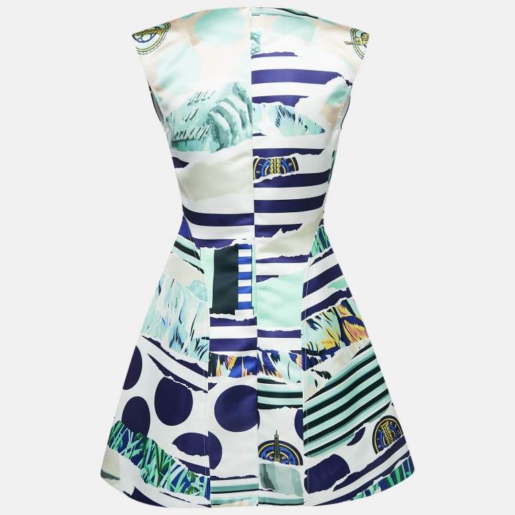 مملوكة مسبقًا Kenzo Multicolor Printed Crepe Sleeveless Mini Dress M