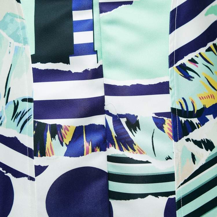 مملوكة مسبقًا Kenzo Multicolor Printed Crepe Sleeveless Mini Dress M