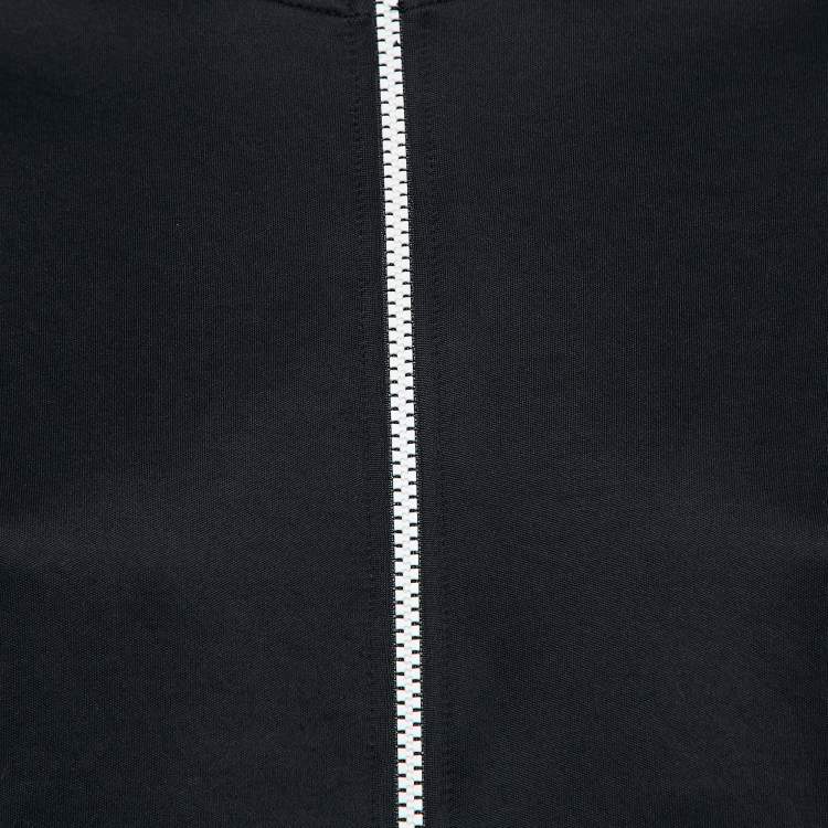 Pre Owned Kenzo Black Logo Embroidered Jersey Zip-Up Jacket XS