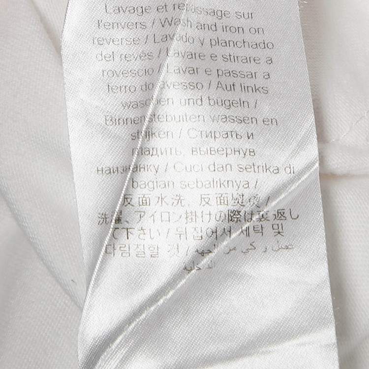 Pre Owned Kenzo White Logo Patch Jersey Crew Neck T-Shirt S