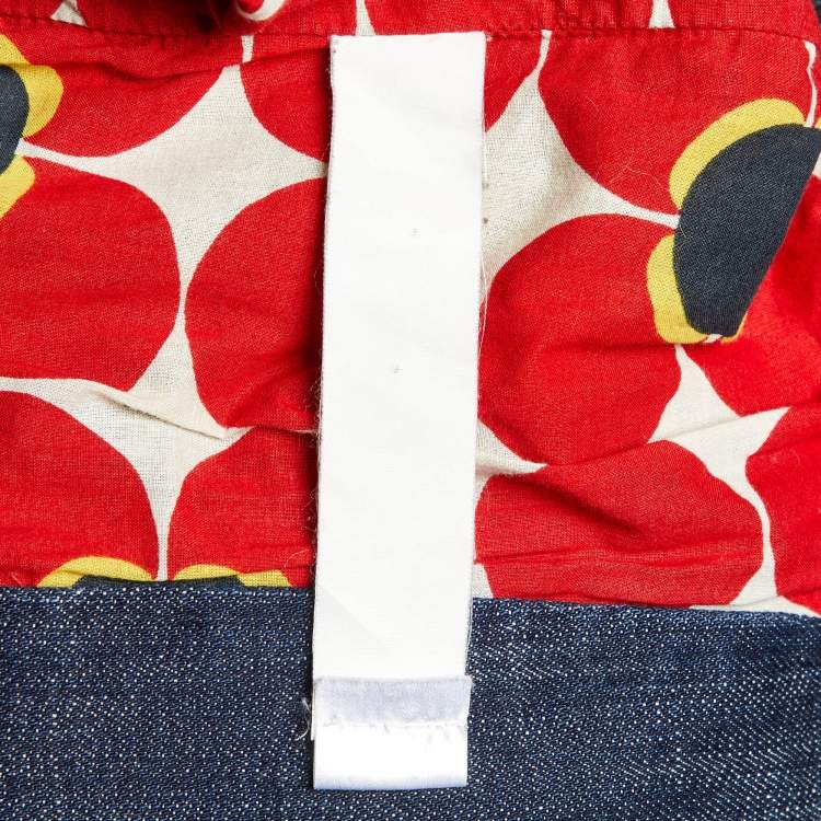 Pre Owned Kenzo Blue Washed Denim Asymmetrical Jacket L