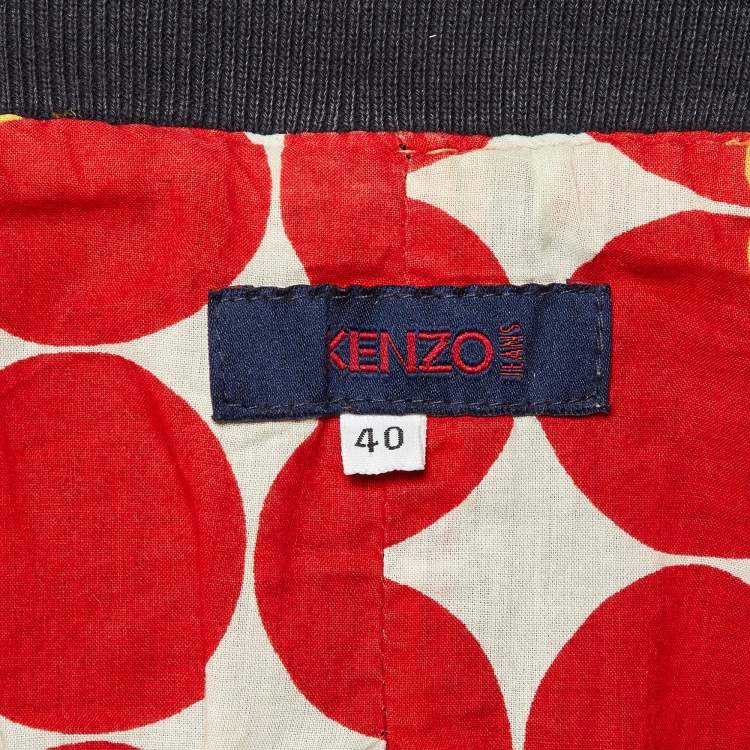 Pre Owned Kenzo Blue Washed Denim Asymmetrical Jacket L