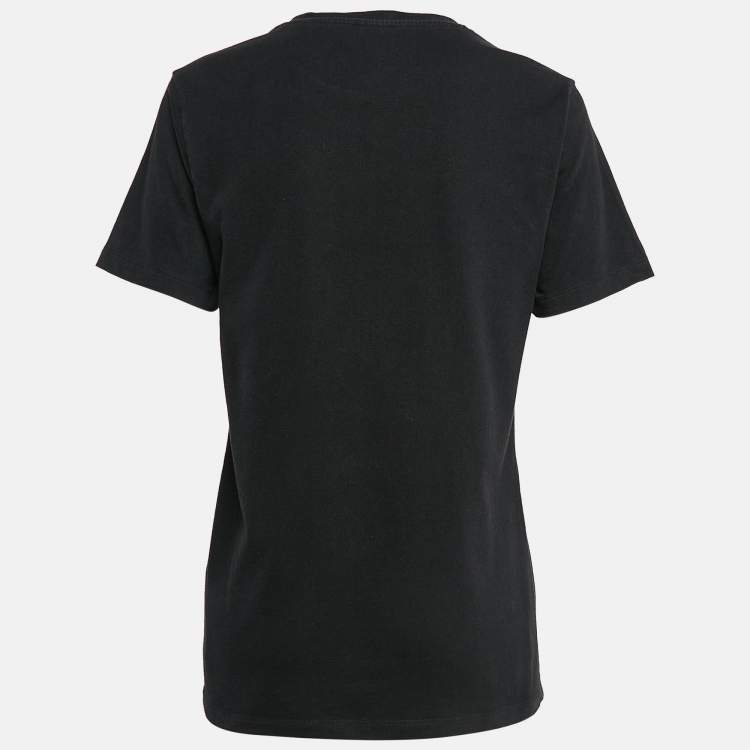 Pre Owned Kenzo Black Tiger Print Jersey Crew Neck T-Shirt M