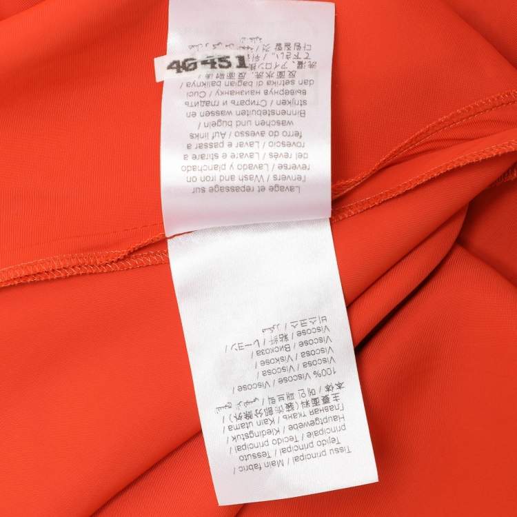 Pre Owned Kenzo Orange Viscose Longsleeve Maxi Dress S