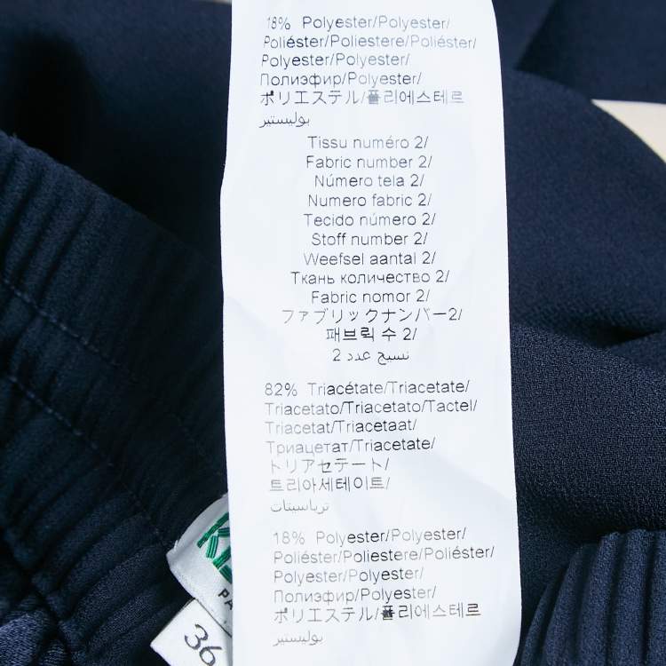 Pre Owned Kenzo Navy Blue Side Stripe Crepe Straight Leg Track Pants S