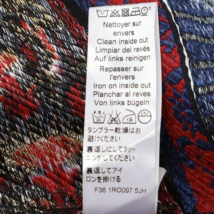 Pre Owned Kenzo Multicolor Brocade Fabric Silk Blend Dress XL