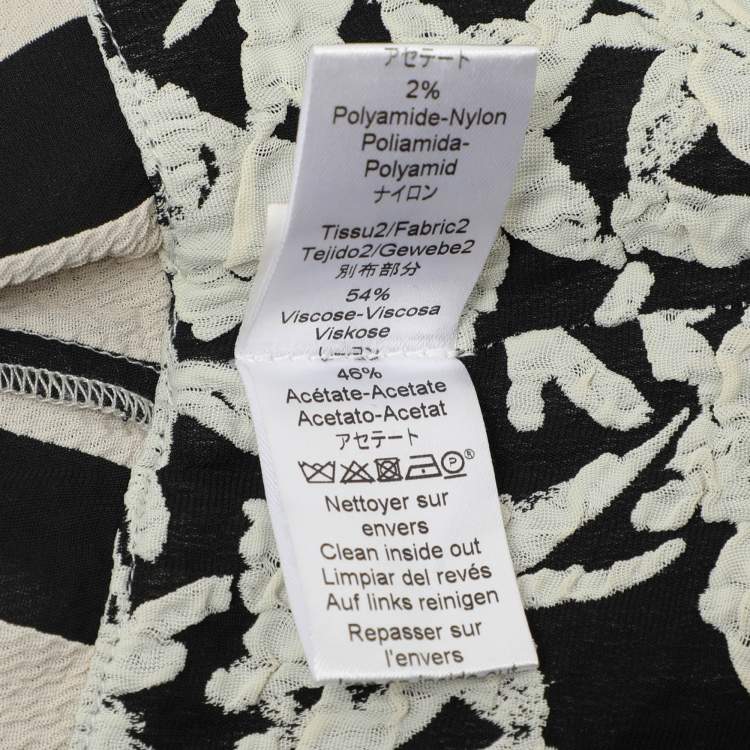 Pre Owned Kenzo Black/White Strip Crepe Top L