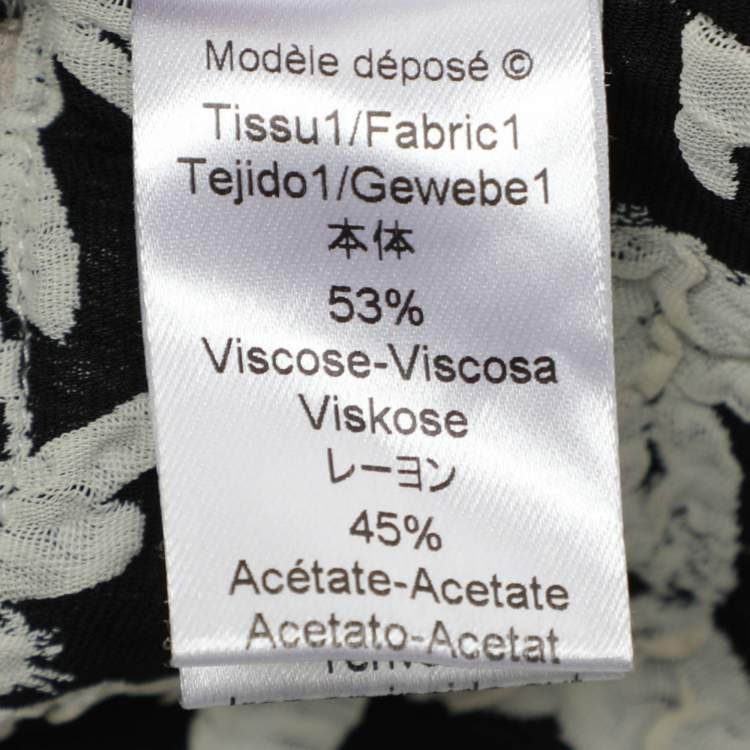 Pre Owned Kenzo Black/White Strip Crepe Top L