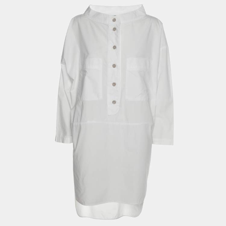 Pre Owned Kenzo White Cotton Long Sleeve Shirt M