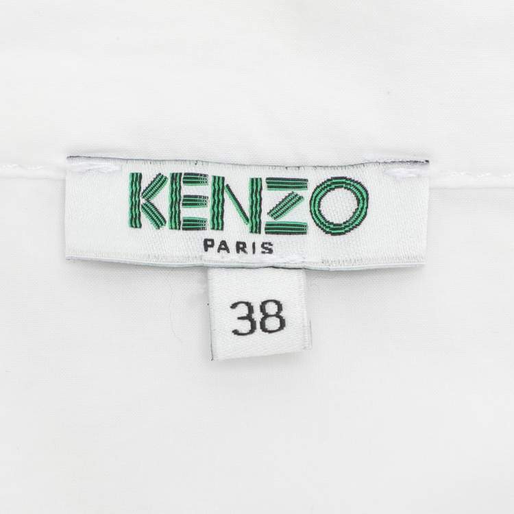 Pre Owned Kenzo White Cotton Long Sleeve Shirt M