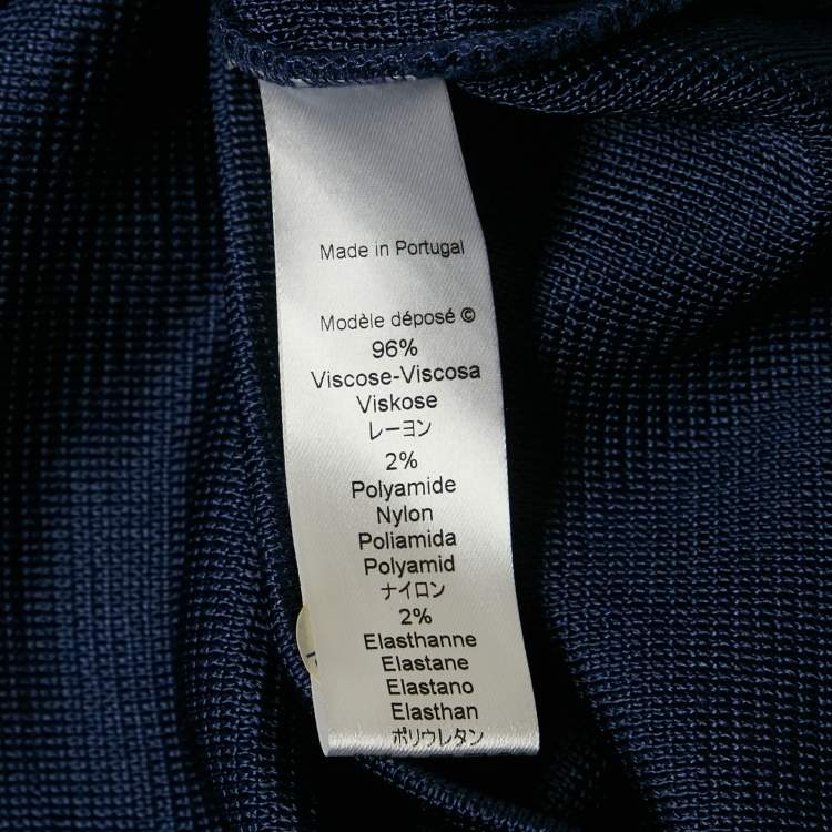 مملوكة مسبقًا Kenzo Navy Blue Knit Button Detail Top S