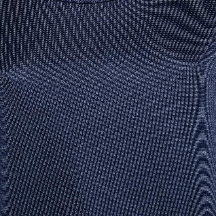 مملوكة مسبقًا Kenzo Navy Blue Knit Button Detail Top S