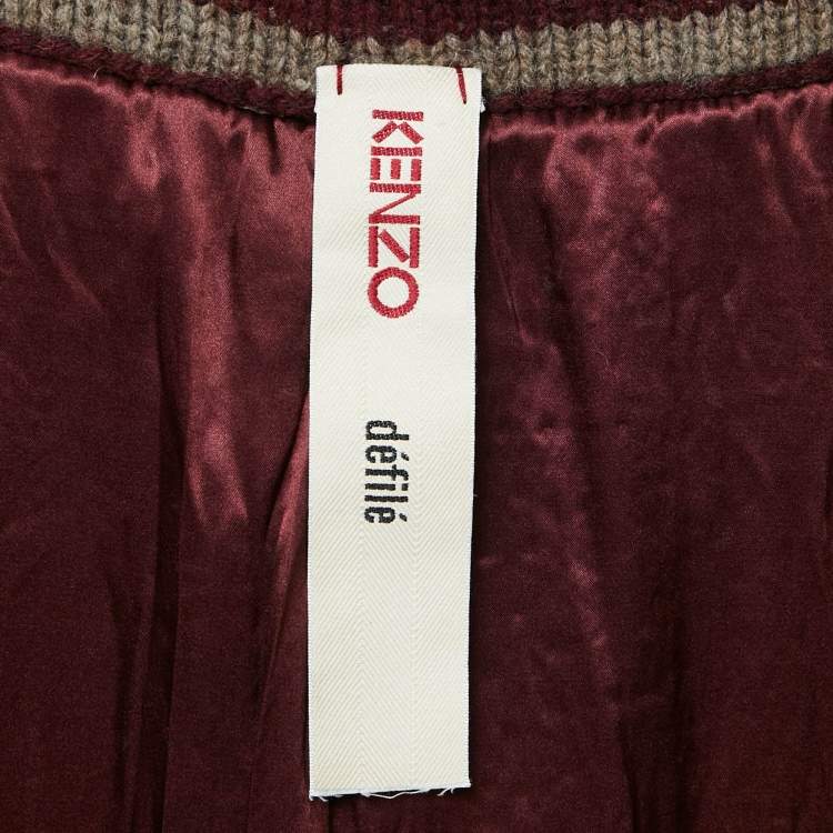 Pre Owned Kenzo défilé Beige Sequin Embellished Heavy Knit Crop Cardigan M