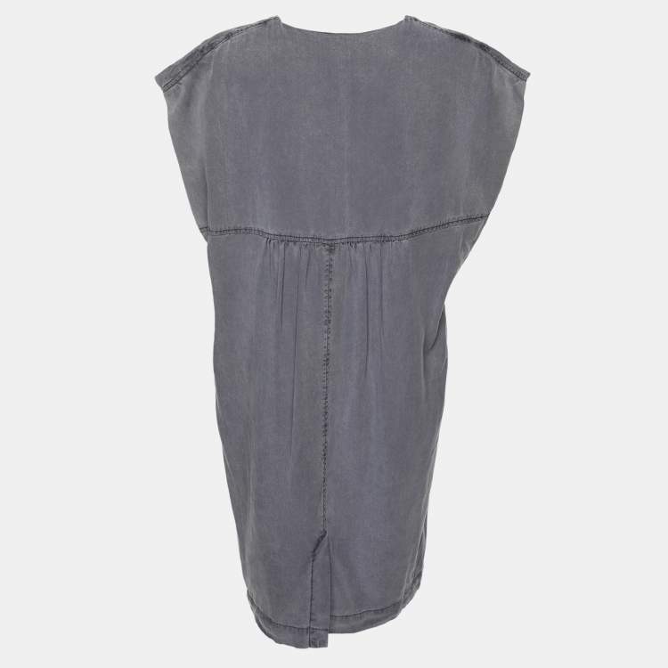 Pre Owned Kenzo Grey Lyocell Dress M
