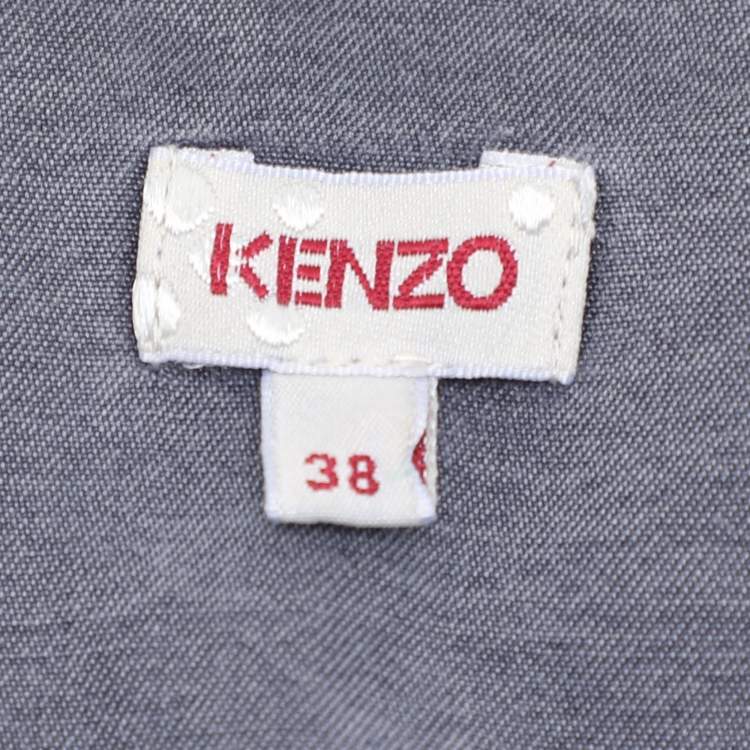 Pre Owned Kenzo Grey Lyocell Dress M