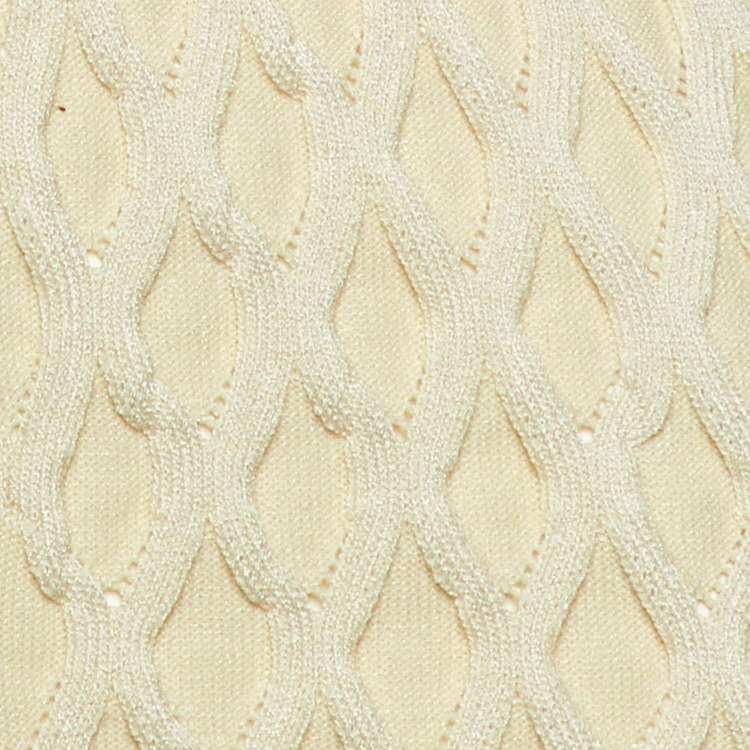 Pre Owned Kenzo Patterned Knit Pearl Button Front Cardigan XS