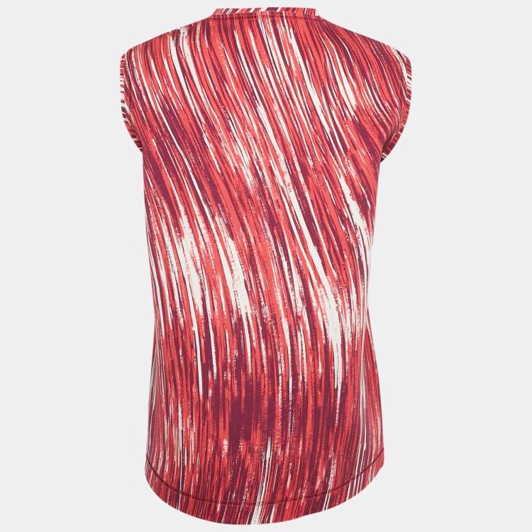 Pre Owned Kenzo Pink/Multicolor Printed Jersey Sleeveless Tunic S