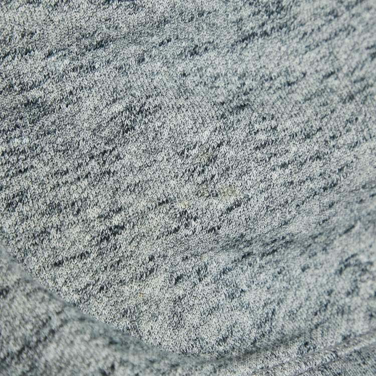 Pre Owned Kenzo Grey Melange Tiger Embroidered Cotton Sweatshirt L