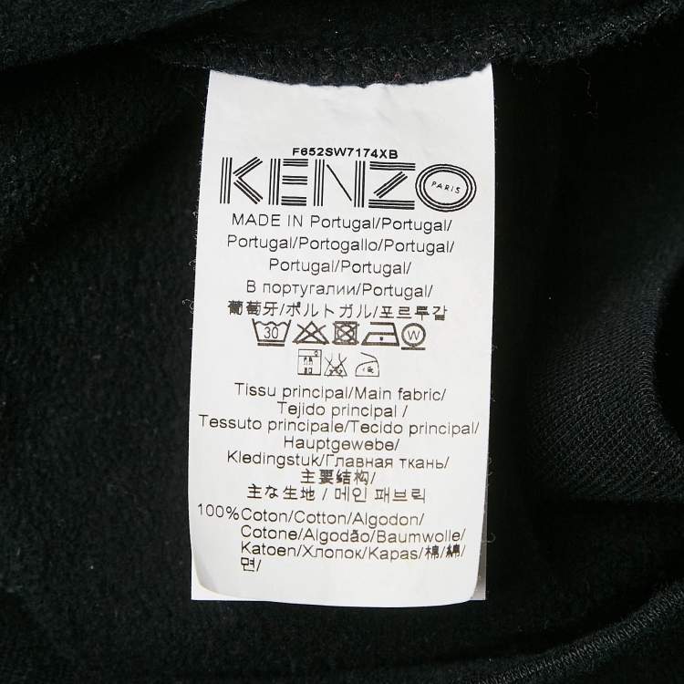 Pre Owned Kenzo Black Eye Logo Printed Cotton Knit Sweatshirt S
