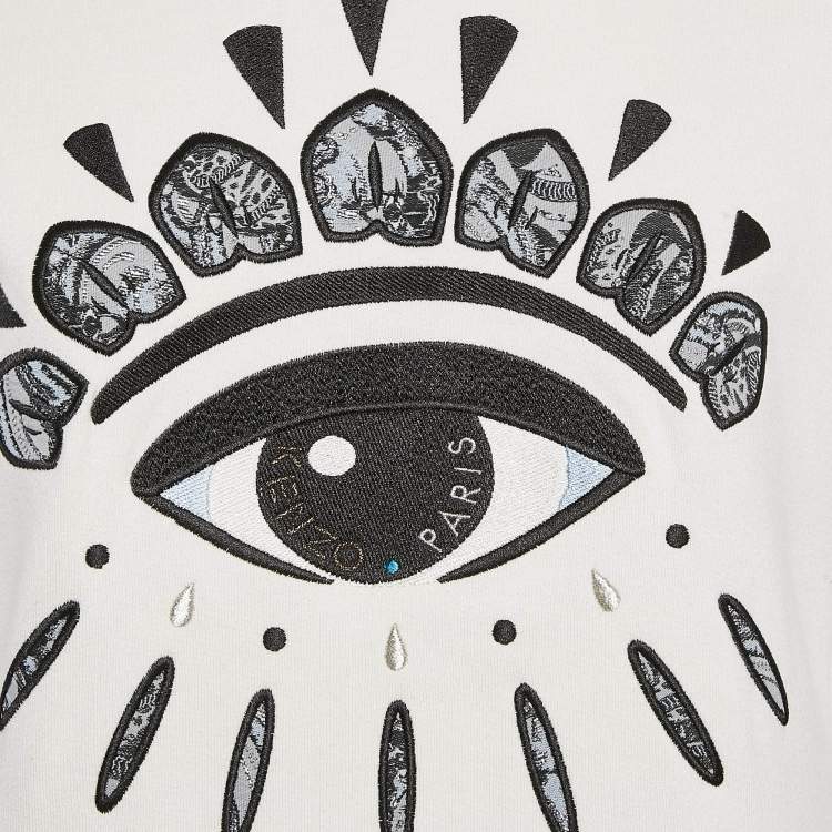 Pre Owned Kenzo Multicolor Eye Logo Embroidered Cotton Knit Sweatshirt L