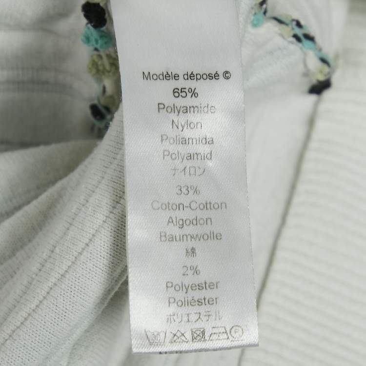 Pre Owned Kenzo Green Stripe Textured Knit Mini Dress M