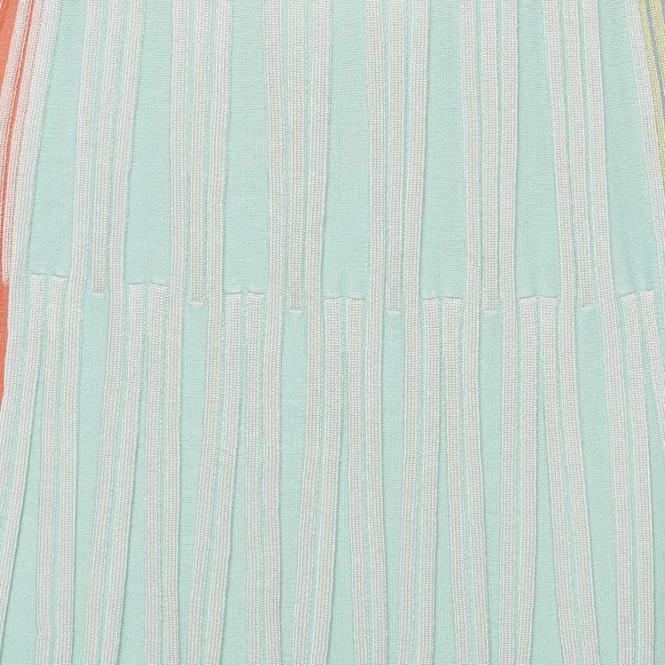 Pre Owned Kenzo Multicolor Rib Knit Fit & Flare Short Dress XS
