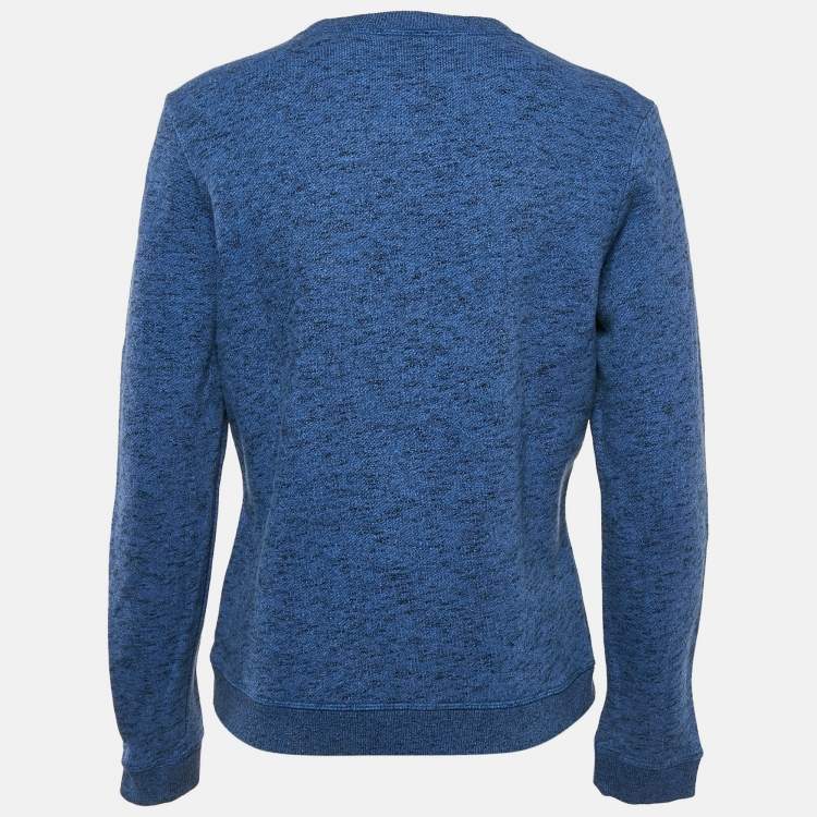 مملوكة مسبقًا Kenzo Blue Tiger Lurex Embroidery Crew Neck Sweatshirt L