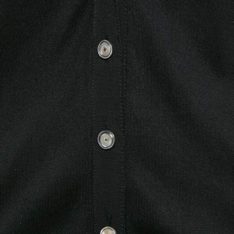 Pre Owned Kenzo Black Silk Blend Button Front Cardigan M