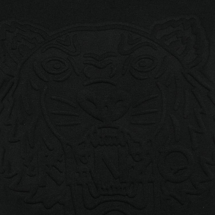 Pre Owned Kenzo Black Tiger Embossed Jersey Crewneck T-Shirt Dress S