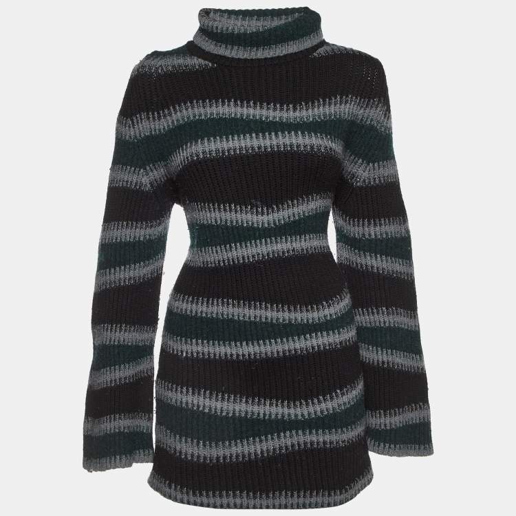Pre Owned Kenzo Multicolor Stripe Wool Turtleneck Sweater Mini Dress M