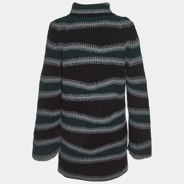 Pre Owned Kenzo Multicolor Stripe Wool Turtleneck Sweater Mini Dress M