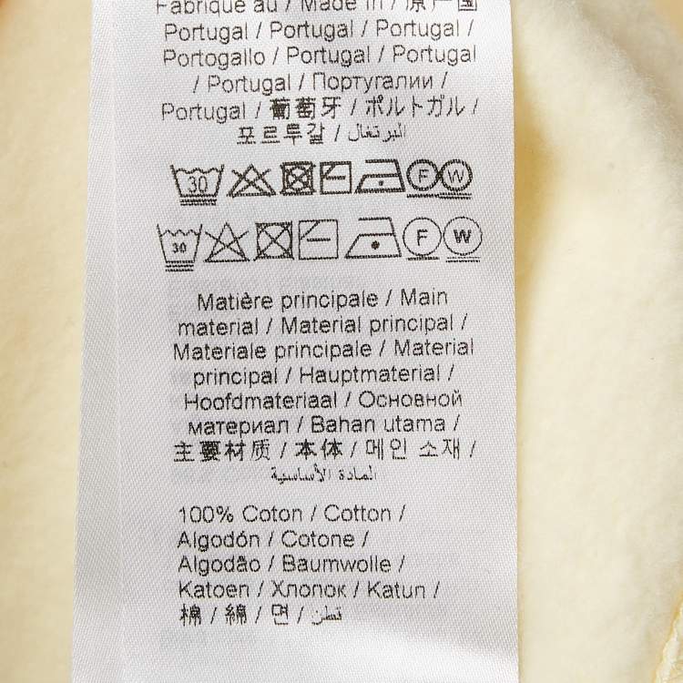 Pre Owned Kenzo Yellow Logo Embroidery Cotton Crewneck Sweatshirt M