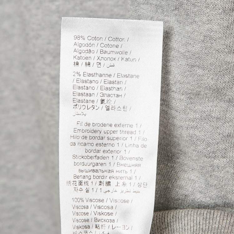 Pre Owned Kenzo Grey Logo Embroidery Crewneck Sweatshirt M