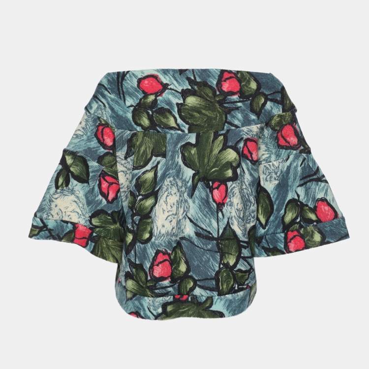 Pre Owned Kenzo Multicolor Knit Wool Crop Top S