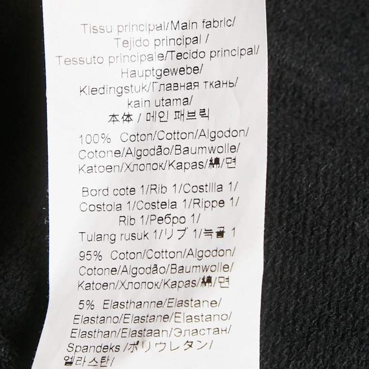 Pre Owned Kenzo Black Logo Print Cotton Zip-Up Jacket M