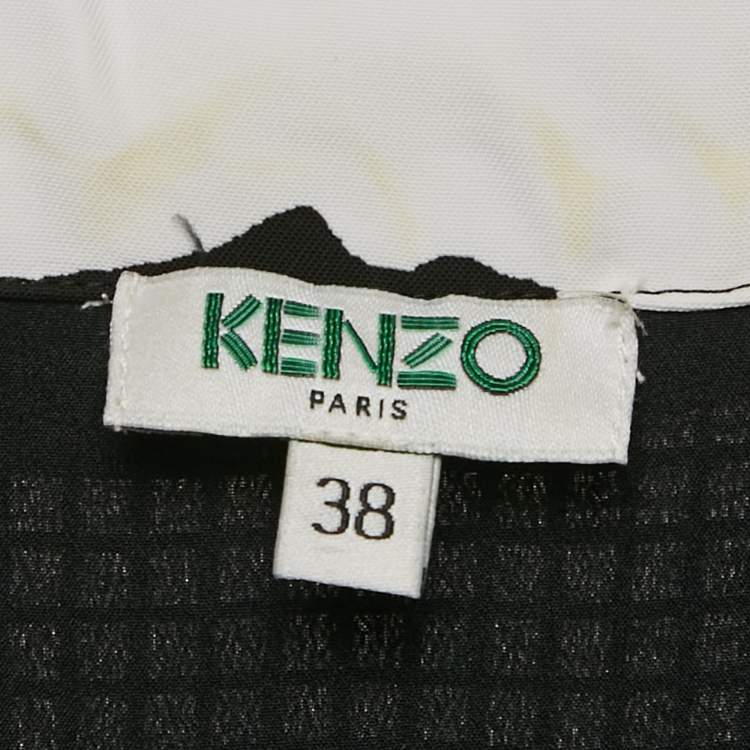 Pre Owned Kenzo Black Embroidered Tulle Sleeveless Mini Dress M