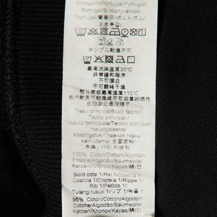 Pre Owned Kenzo Black Tiger Embroidered Cotton Crew Neck Sweatshirt S