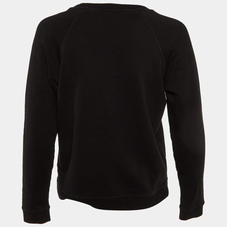 Pre Owned Kenzo Black Tiger Embroidered Cotton Crew Neck Sweatshirt S