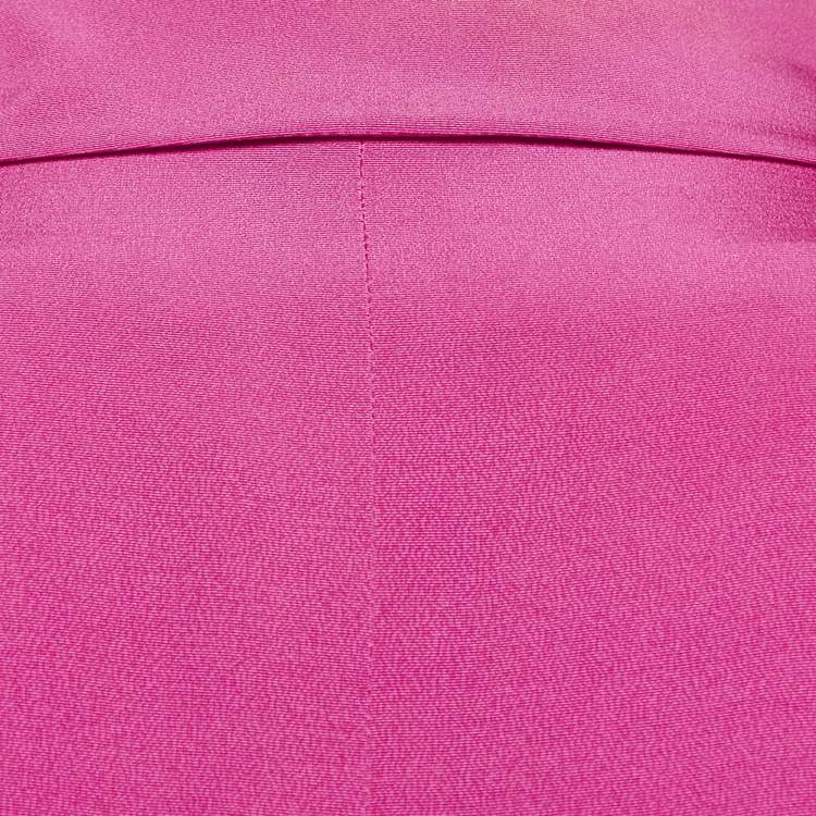 Pre Owned Kenzo Pink Crepe Tie-Up Waist Double Breasted Blazer M