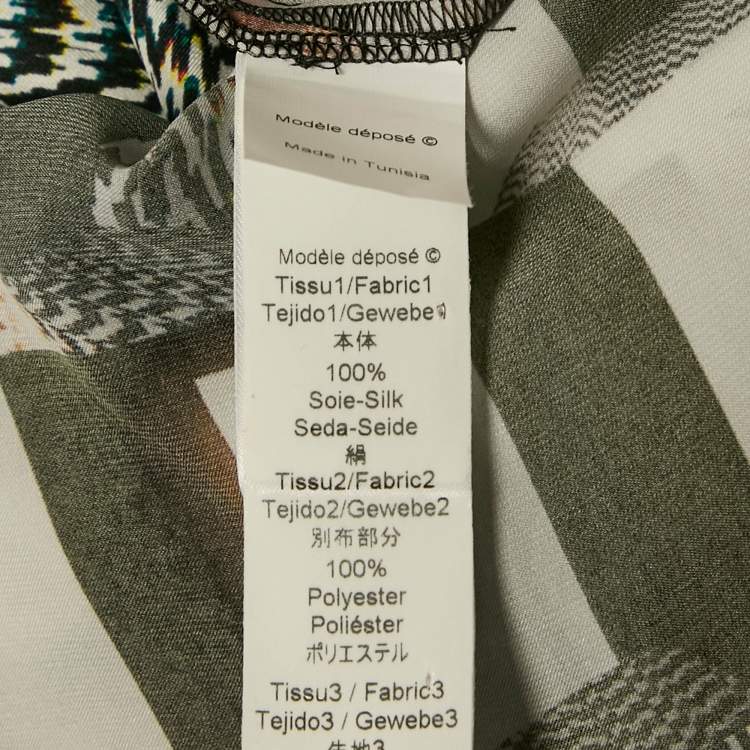 مملوكة مسبقًا Kenzo Black/White Printed Silk Shirt Dress M