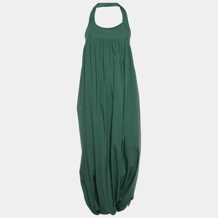 Pre Owned Kenzo Green Cotton Halter Neck Harem Wrap Jumpsuit L