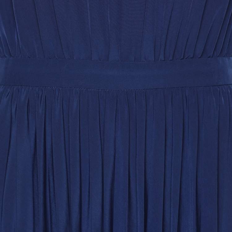 Pre Owned Kenzo Navy Blue Crepe Dress M