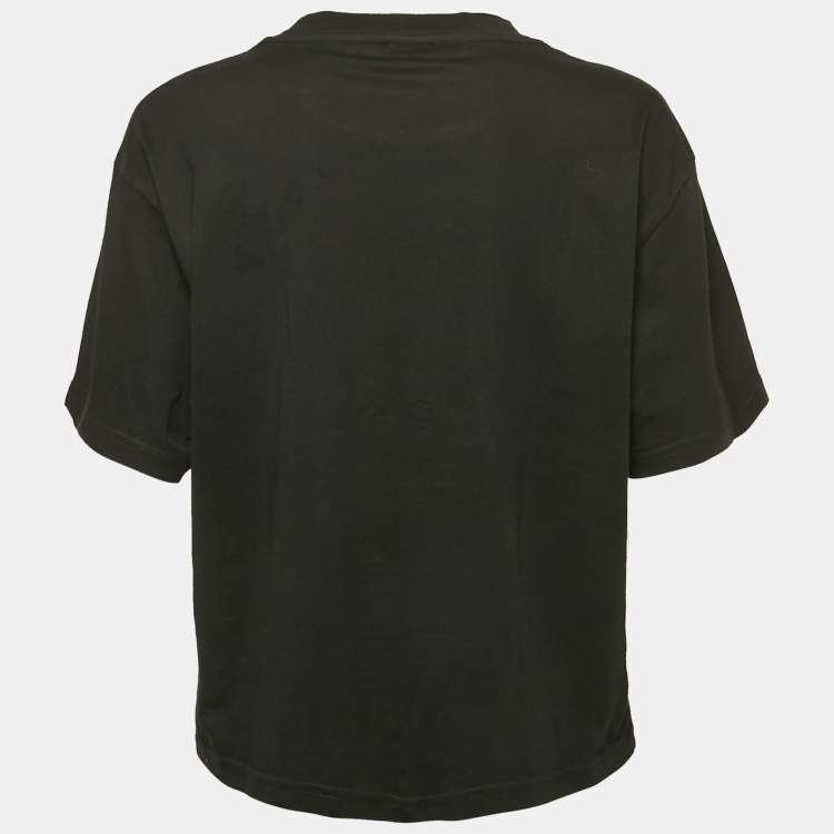 Pre Owned Kenzo Black Logo Print Cotton Short Sleeve T-Shirt M