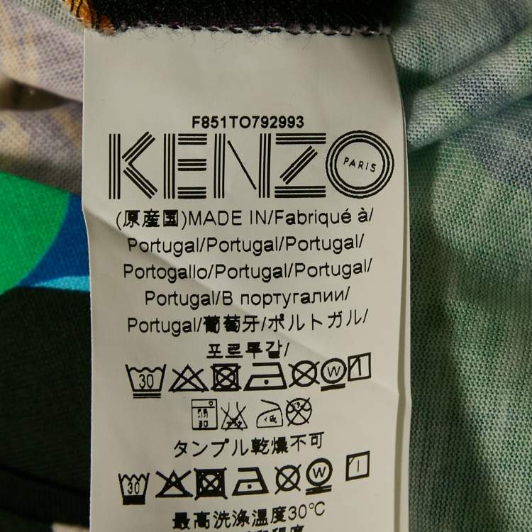 مملوكة مسبقًا Kenzo Multicolor Bamboo Tiger Print Cotton Wrap Top M
