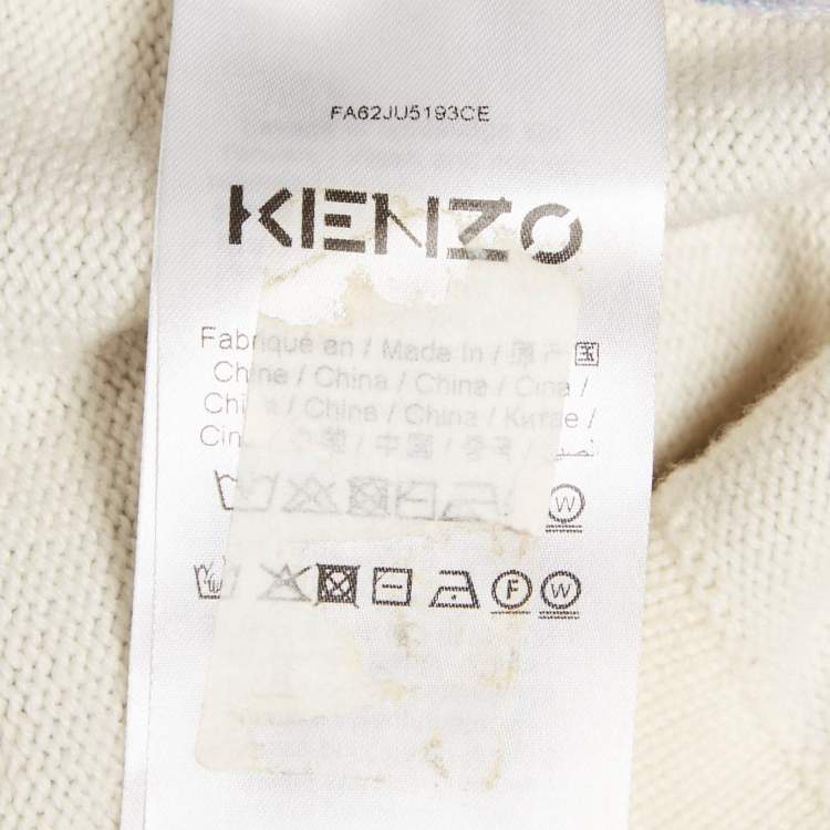 Pre Owned Kenzo Grey Leopard Print Wool Mini Skirt M