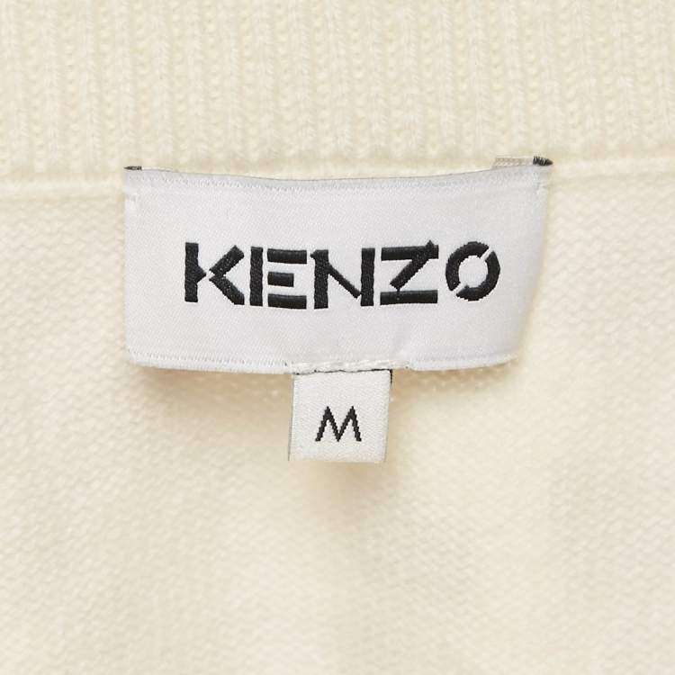 Pre Owned Kenzo Grey Leopard Print Wool Mini Skirt M
